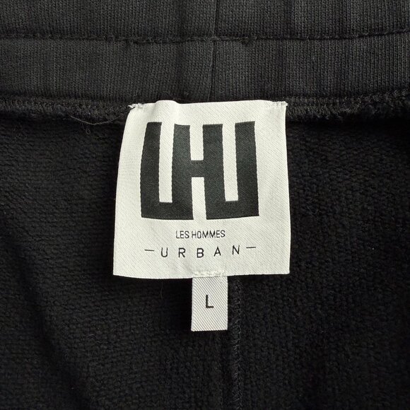 Les Hommes Urban Sweatpants Men Large L Pants Black Joggers Zip Pockets Fleece 1 - Picture 3 of 11